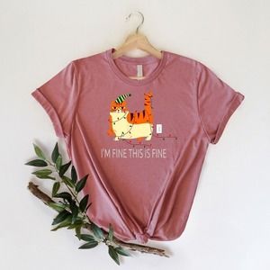 Cat Tangled In Christmas Lights I'm Fine Tis Is Fine Shirt,Christmas Shirt